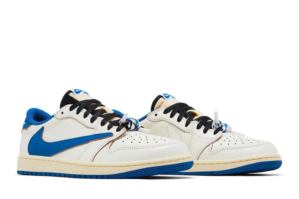 Fragment Design x Travis Scott x Jordan 1 Low OG SP 'Sail Military Blue'