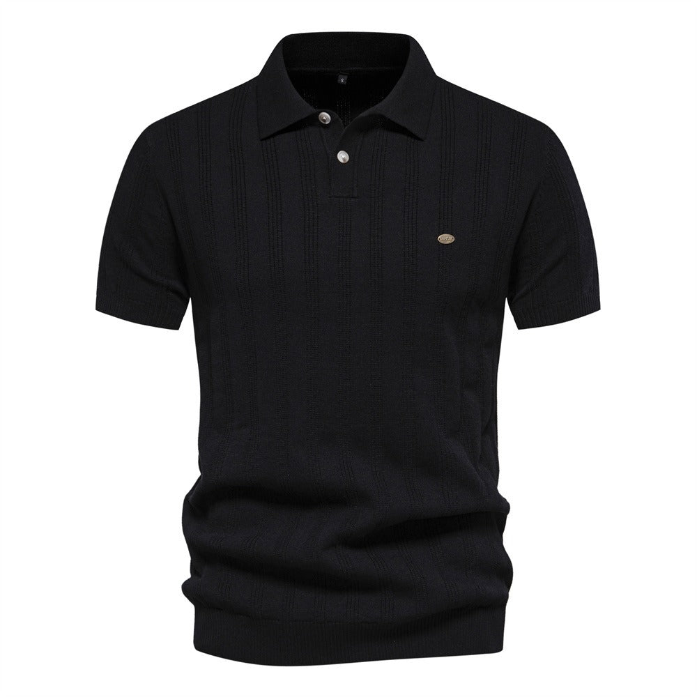 Textured Stripe Polo Shirt