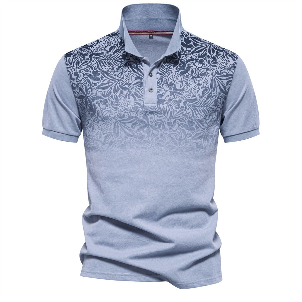Men’s Gradient Print Polo Shirt