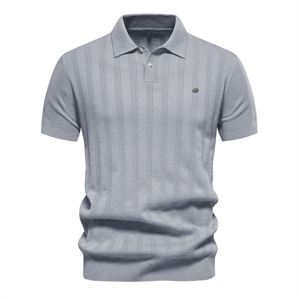 Textured Stripe Polo Shirt