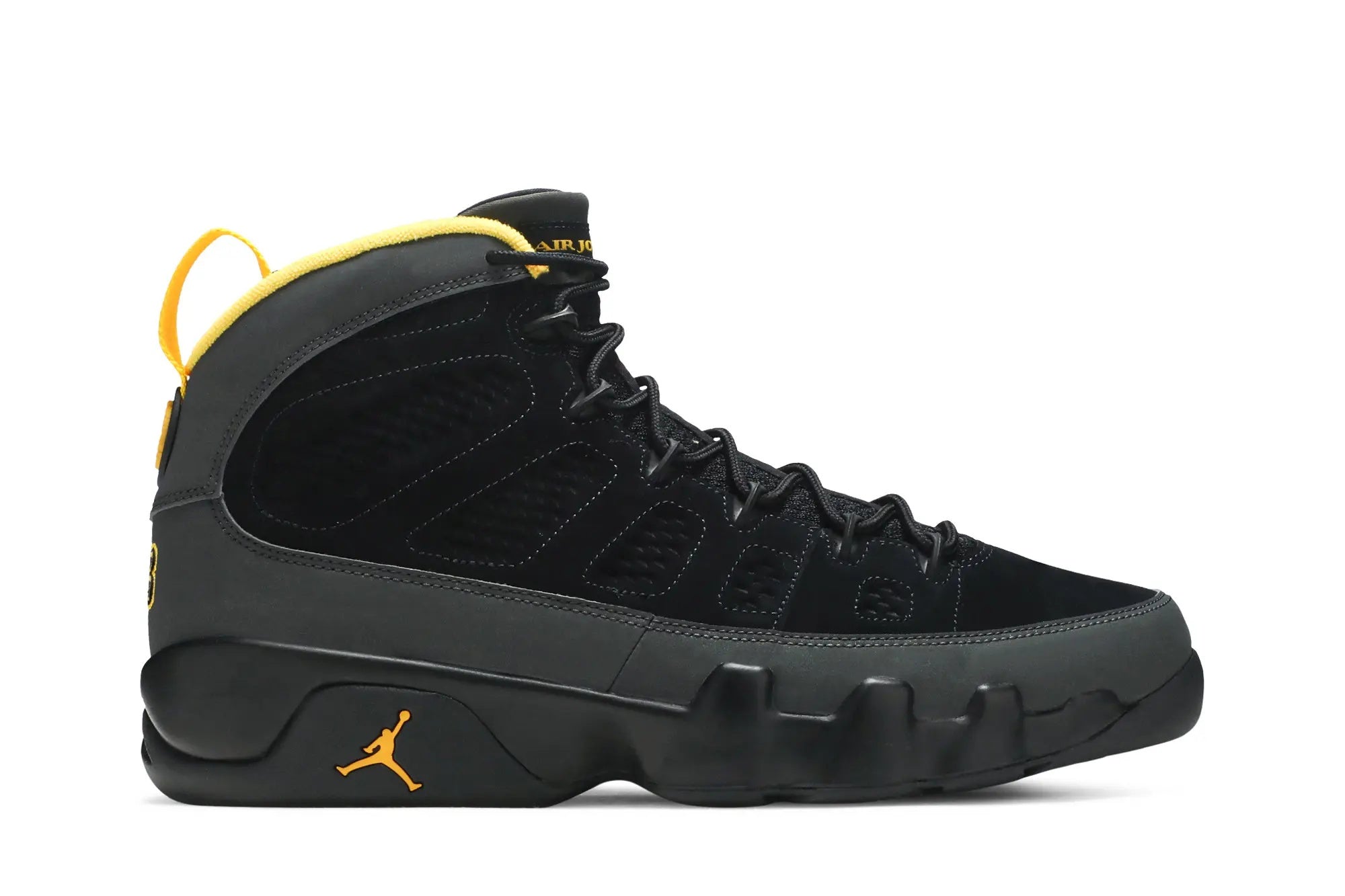 Jordan 9 Retro ‘Dark Charcoal University Gold’