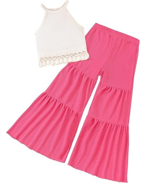 Girls Cami Sleeveless Bell Bottom Pants Set
