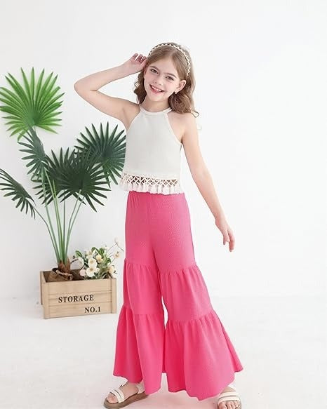 Girls Cami Sleeveless Bell Bottom Pants Set