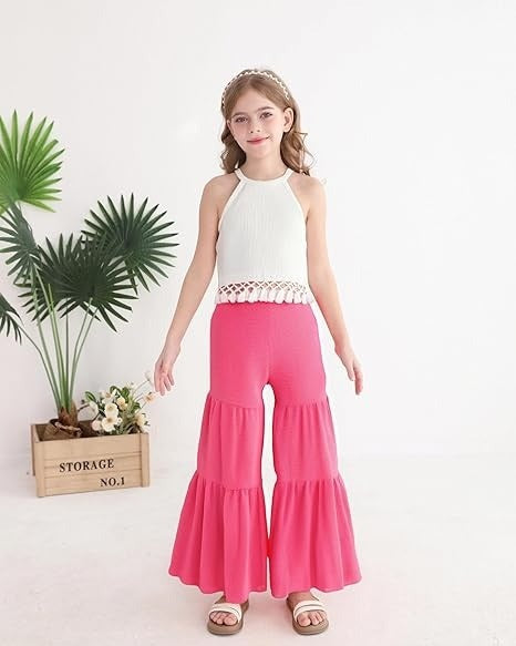 Girls Cami Sleeveless Bell Bottom Pants Set