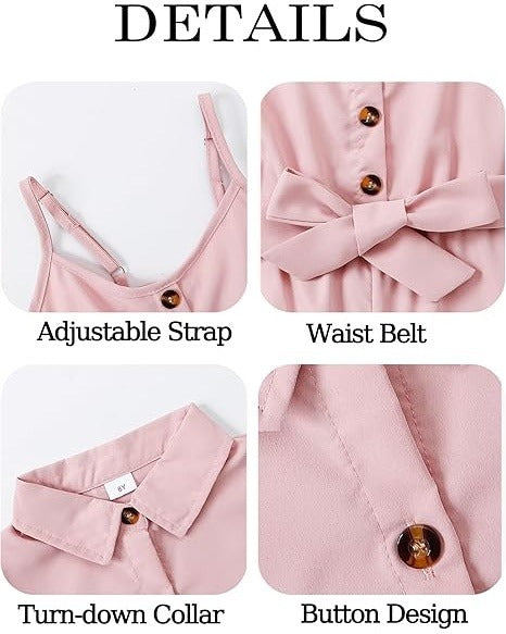 Girls Crop Top Short Sleeve Halter Belted Rompe